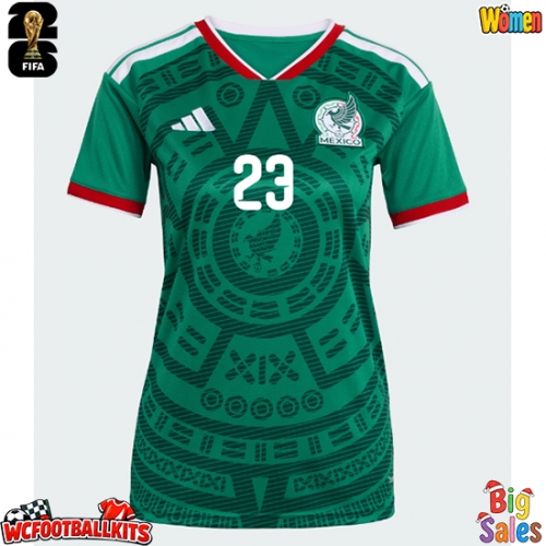 Mexico Jesus Gallardo #23 Replica Home Stadium Shirt for Women World Cup 2026 Short Sleeve